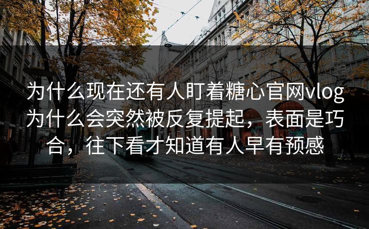 为什么现在还有人盯着糖心官网vlog为什么会突然被反复提起，表面是巧合，往下看才知道有人早有预感