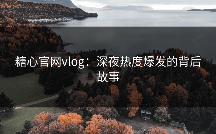 糖心官网vlog：深夜热度爆发的背后故事
