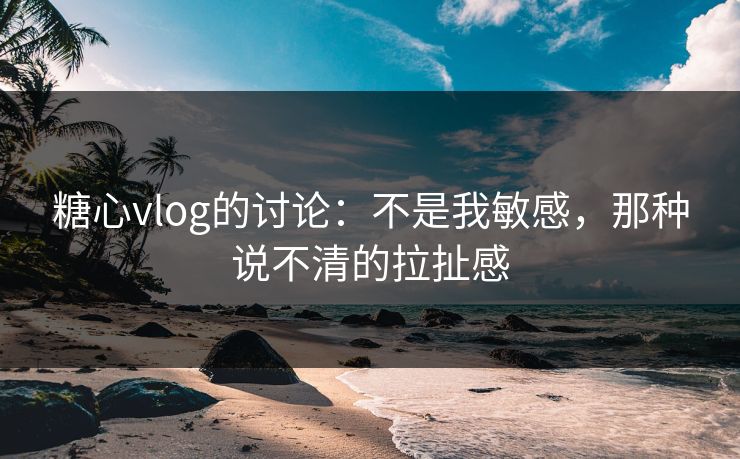 糖心vlog的讨论：不是我敏感，那种说不清的拉扯感