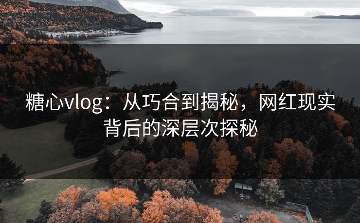糖心vlog：从巧合到揭秘，网红现实背后的深层次探秘