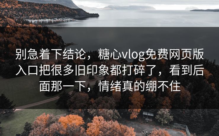 别急着下结论,糖心vlog免费网页版入口把很多旧印象都打碎了,看到后面那一下,情绪真的绷不住 别急着下结论,糖心vlog免费网页版入口把很多旧印象都打碎了,看到后面那一下,情绪真的绷不住