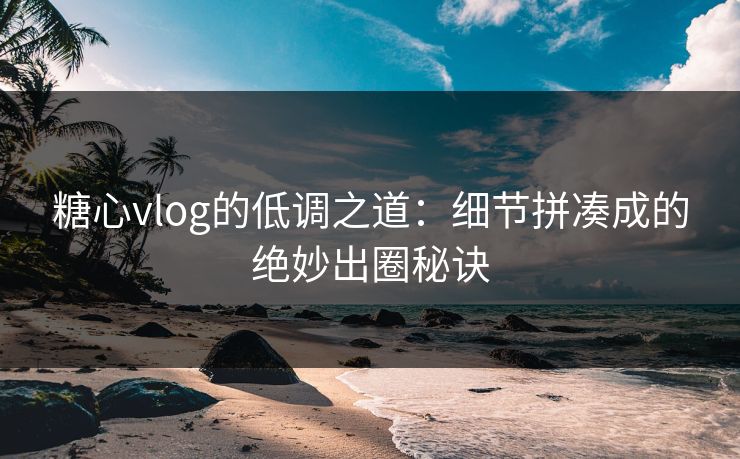 糖心vlog的低调之道:细节拼凑成的绝妙出圈秘诀 糖心vlog的低调之道:细节拼凑成的绝妙出圈秘诀