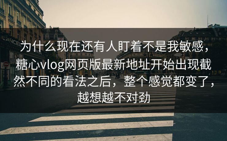 为什么现在还有人盯着不是我敏感，糖心vlog网页版最新地址开始出现截然不同的看法之后，整个感觉都变了，越想越不对劲